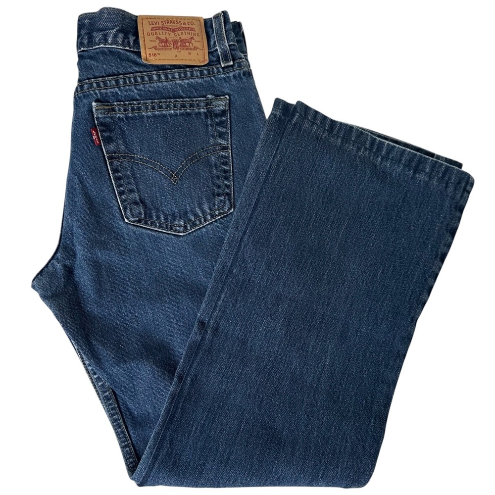 Levi's 518 Super Low Bootcut Jeans Woman Size 9 JR M Dark Wash Denim Y2K Vintage - Picture 3 of 10